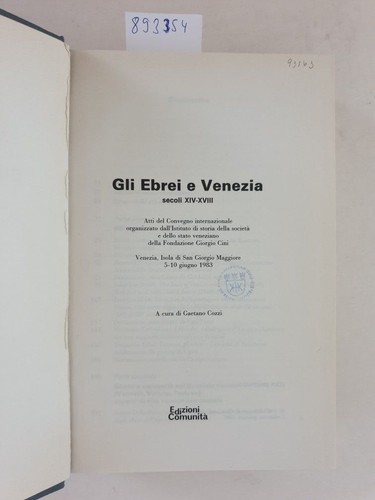 Gli ebrei venezia secoli - ebrei, e
